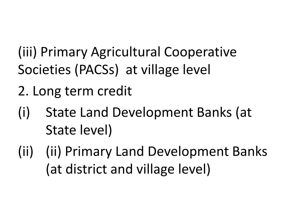 iii primary agricultural cooperative societies