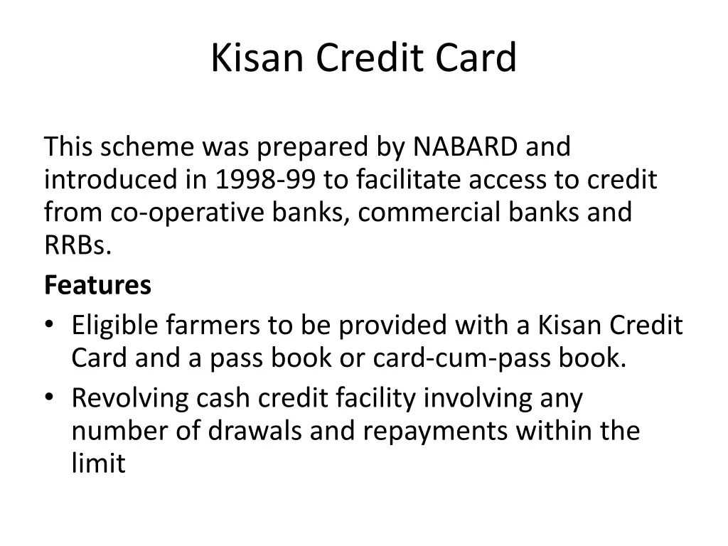 kisan credit card