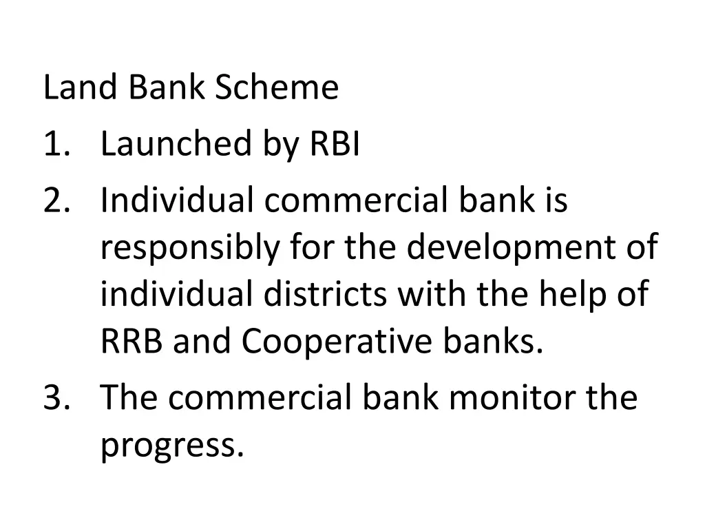 land bank scheme 1 launched by rbi 2 individual