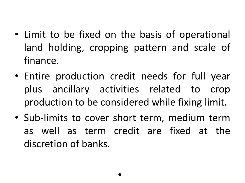 limit to be fixed on the basis of operational