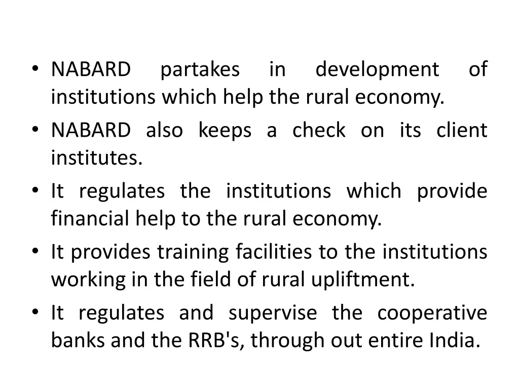 nabard institutions which help the rural economy