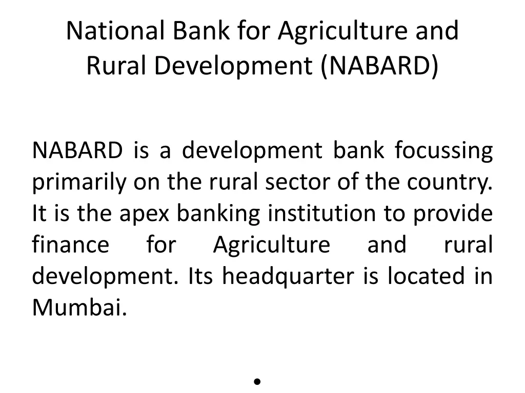 national bank for agriculture and rural