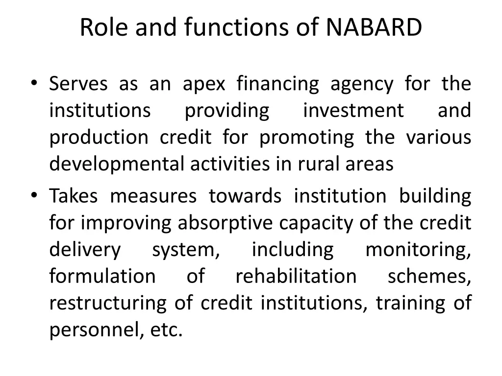 role and functions of nabard