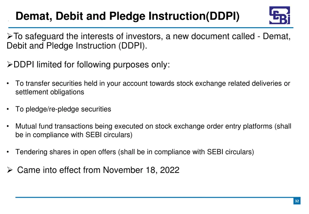 demat debit and pledge instruction ddpi