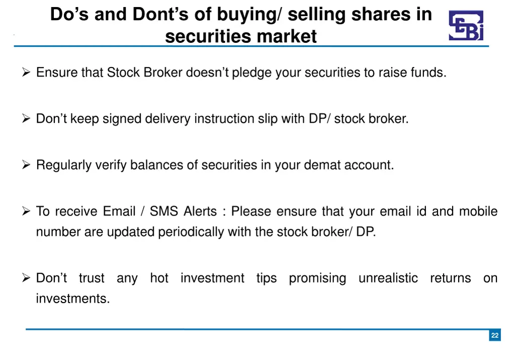 do s and dont s of buying selling shares 1