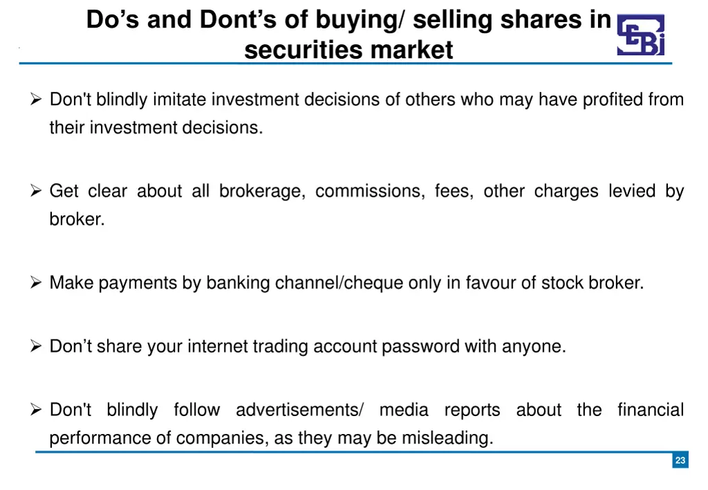 do s and dont s of buying selling shares 2