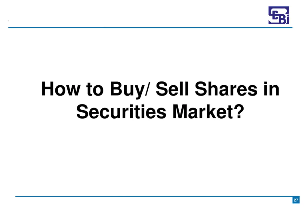 how to buy sell shares in securities market