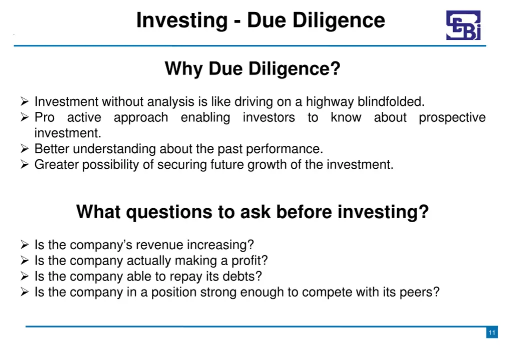 investing due diligence