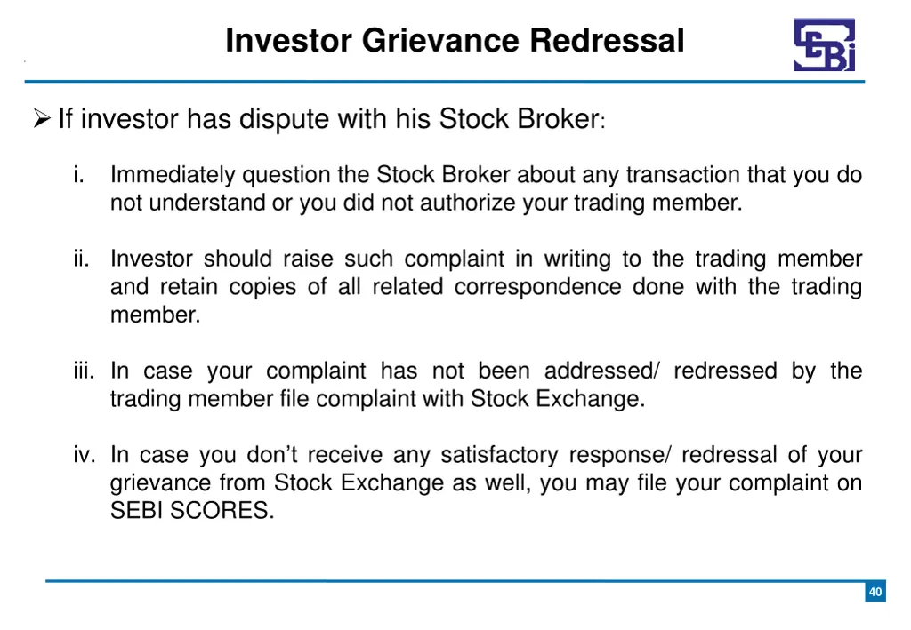 investor grievance redressal