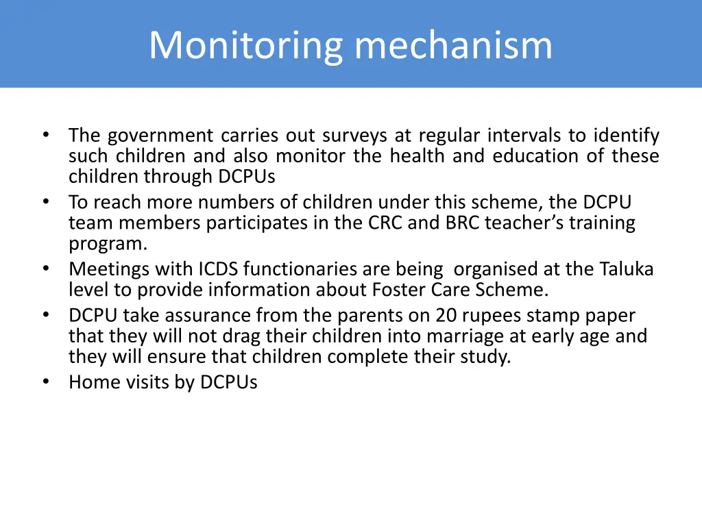 monitoring mechanism