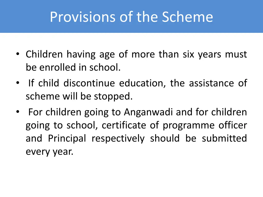 provisions of the scheme