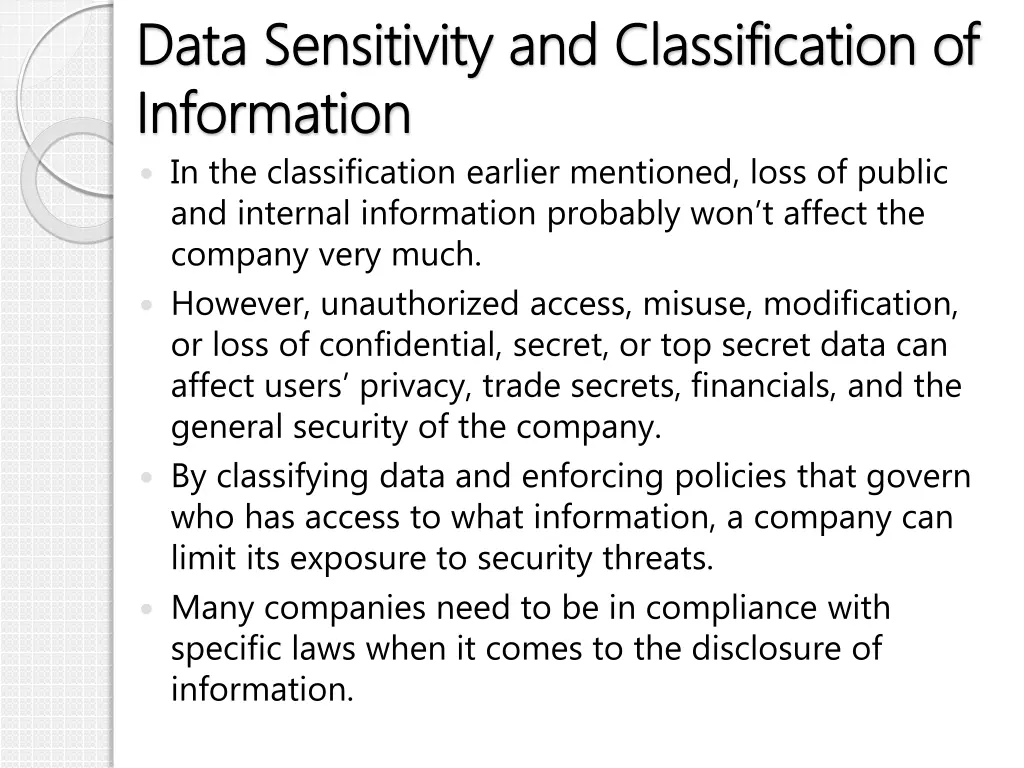 data sensitivity and classification of data 2