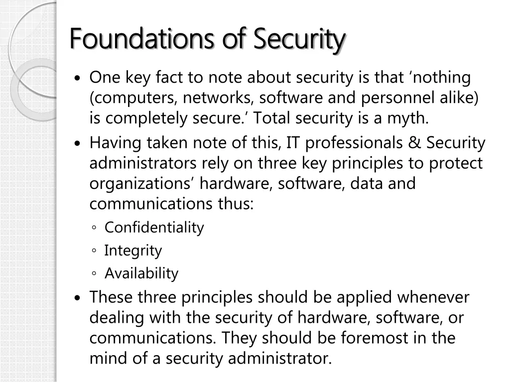 foundations of security foundations of security