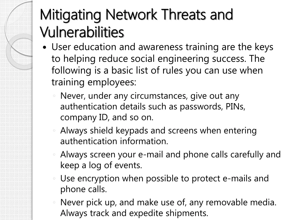 mitigating network threats and mitigating network 1