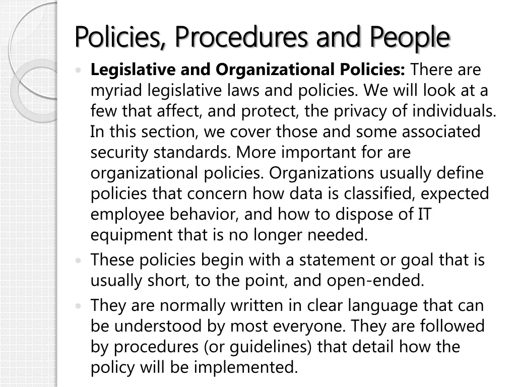 policies procedures and people policies 1