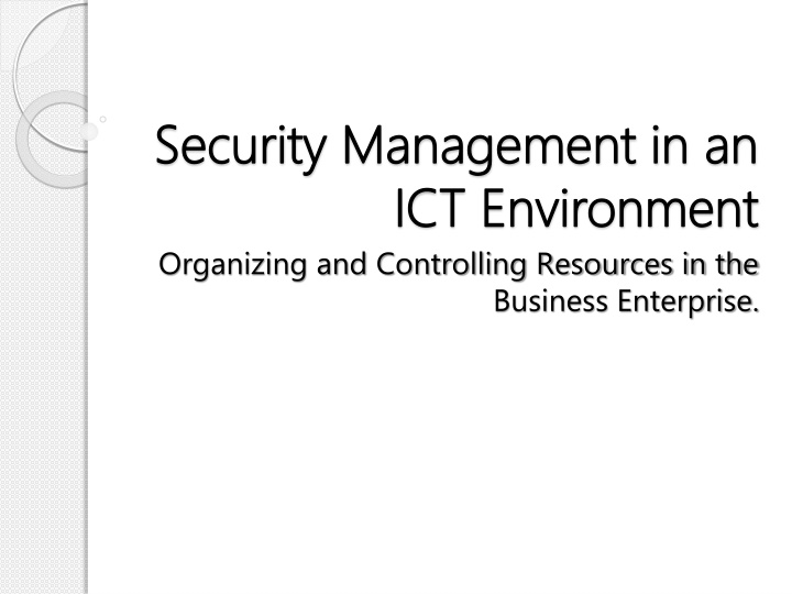 security management in an security management