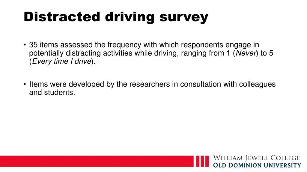 distracted driving survey