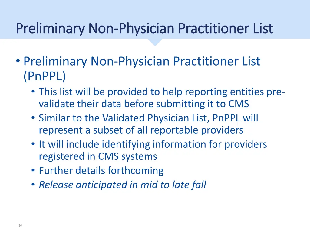 preliminary non preliminary non physician