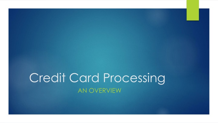 credit card processing an overview