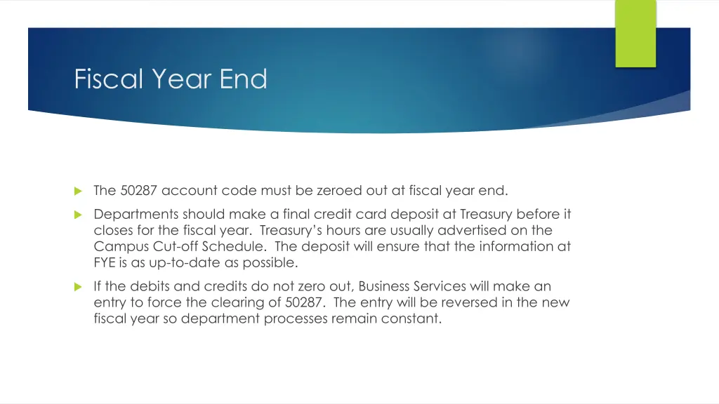 fiscal year end