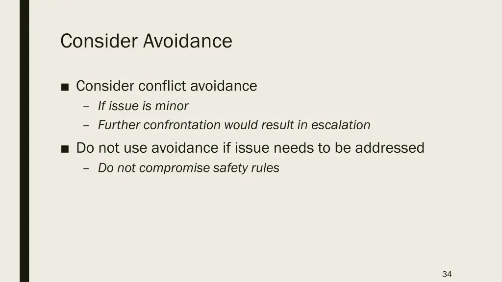 consider avoidance