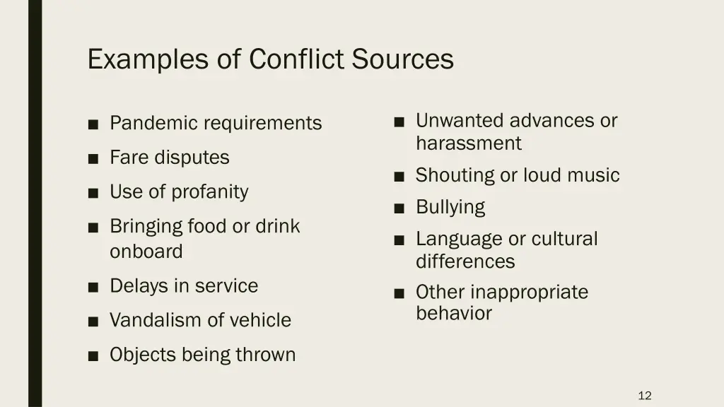 examples of conflict sources