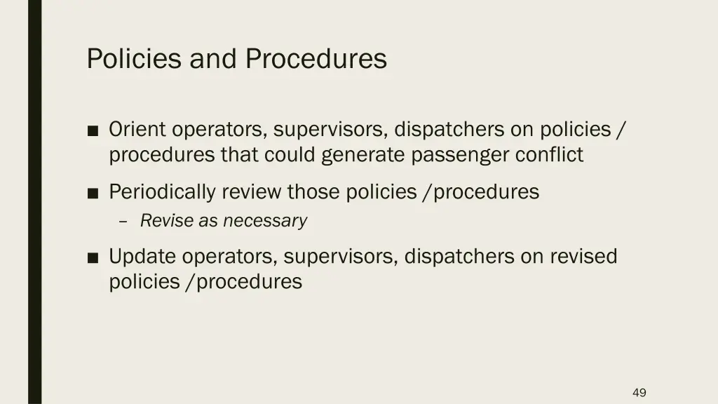 policies and procedures