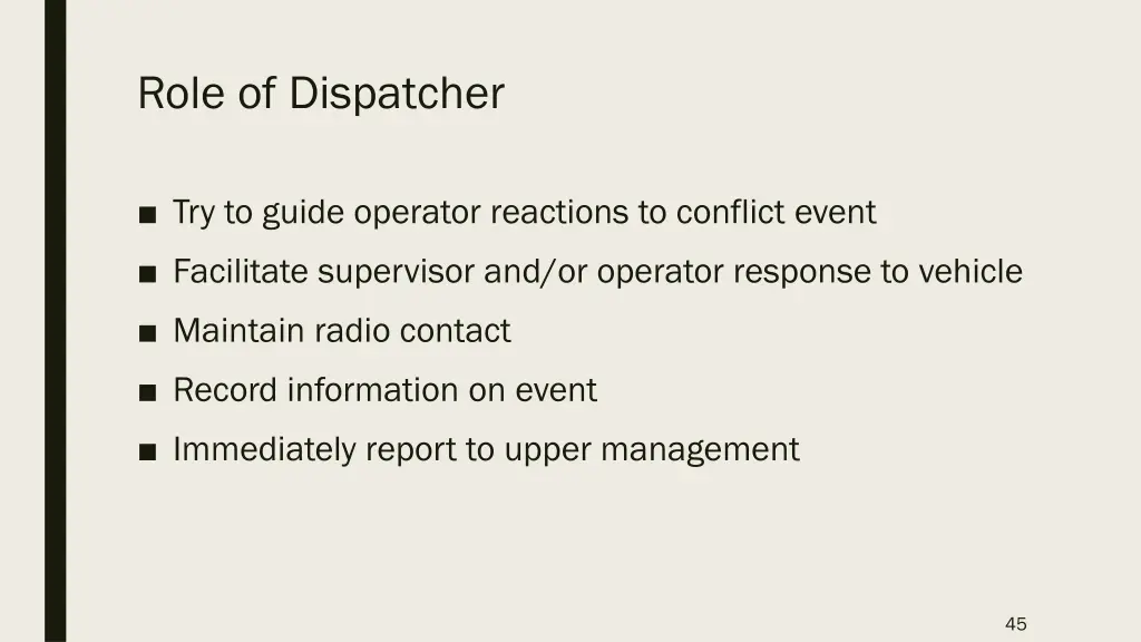 role of dispatcher