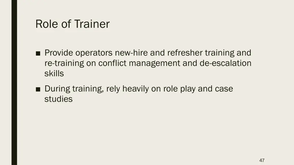 role of trainer