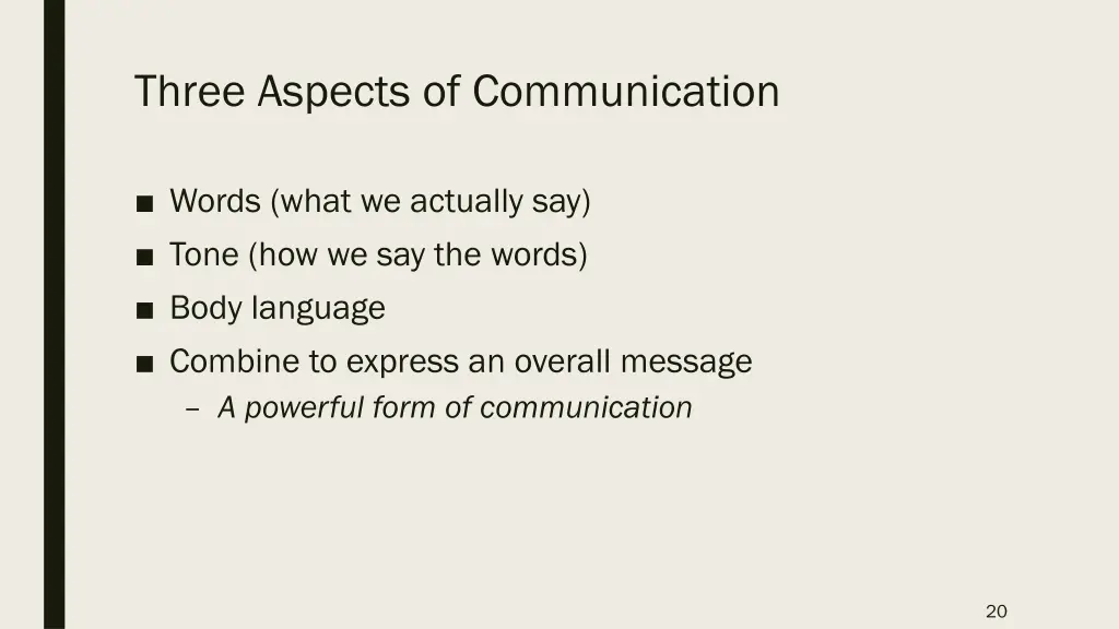 three aspects of communication