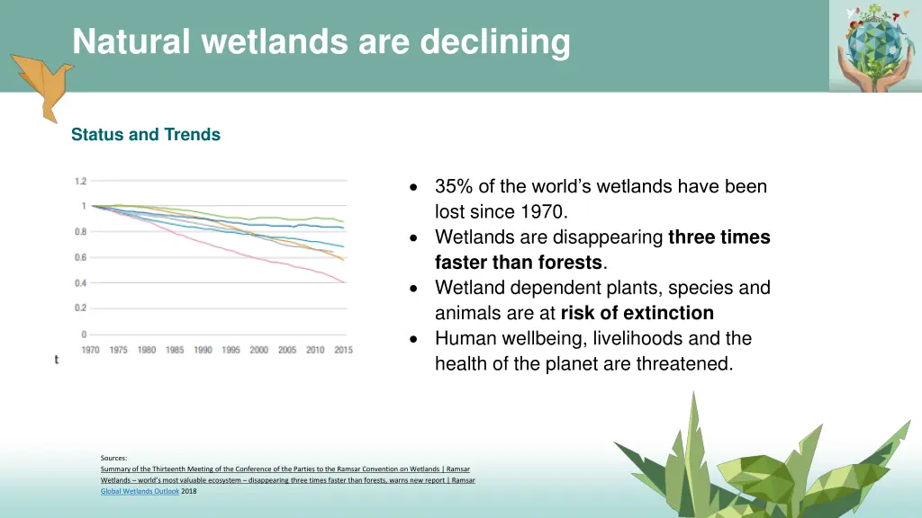 natural wetlands are declining