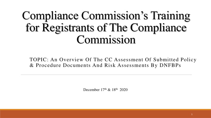 compliance commission s training for registrants