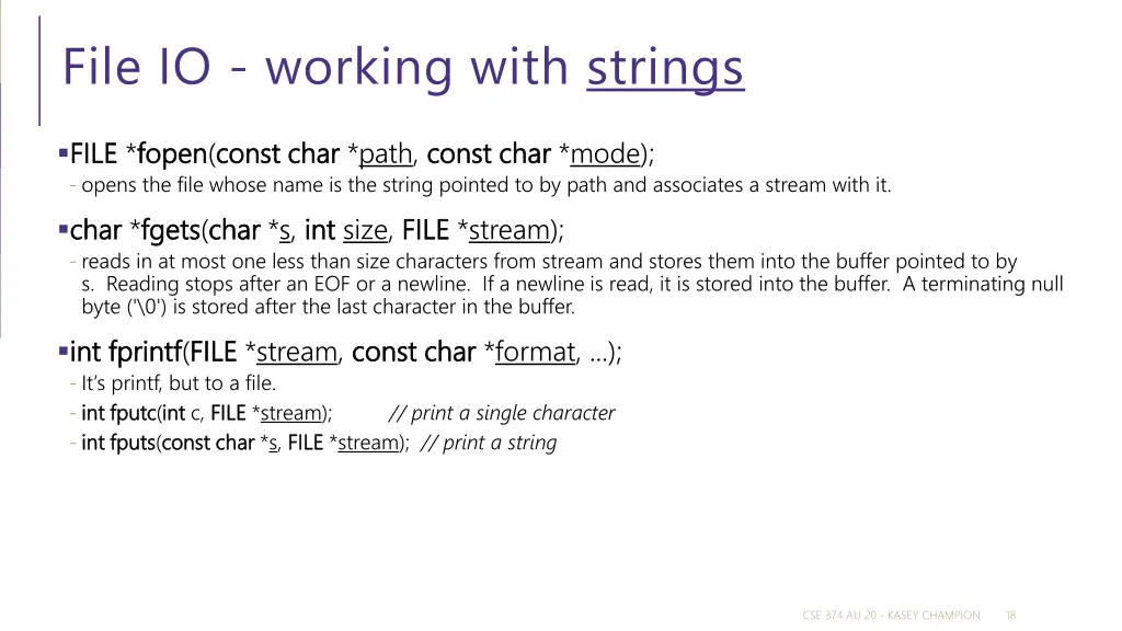 file io working with strings