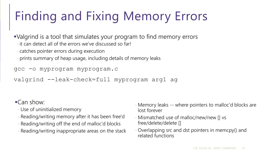 finding and fixing memory errors