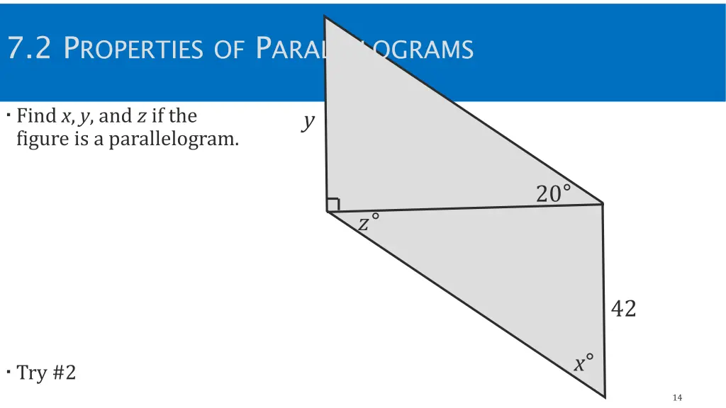 7 2 p roperties of p arallelograms 2