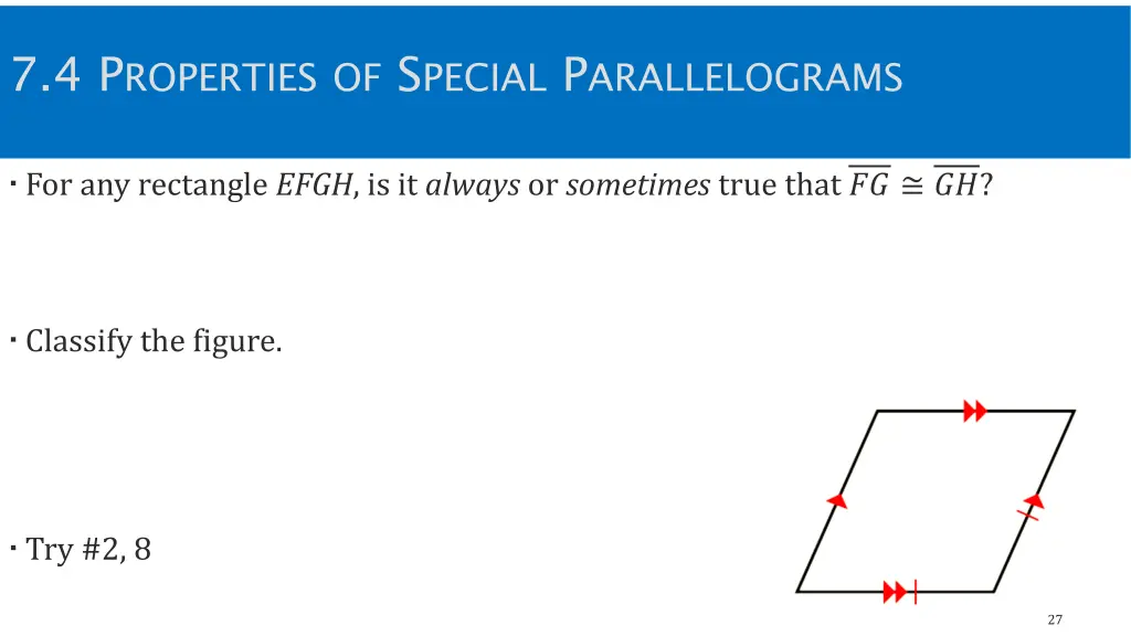 7 4 p roperties of s pecial p arallelograms 2