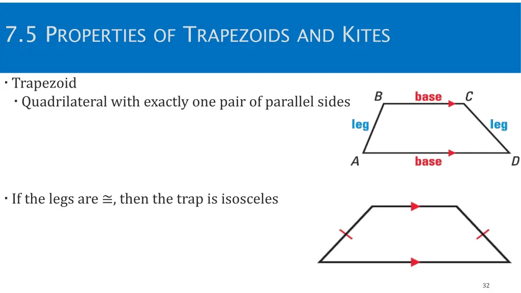 7 5 p roperties of t rapezoids and k ites