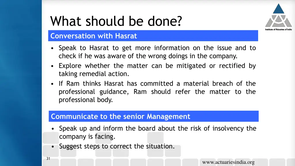 what should be done conversation with hasrat