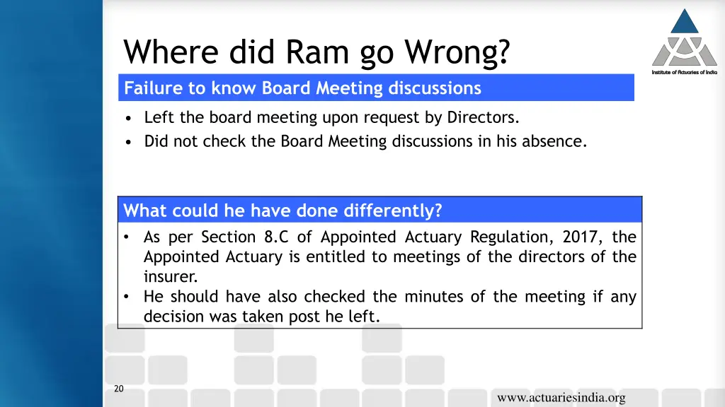 where did ram go wrong failure to know board