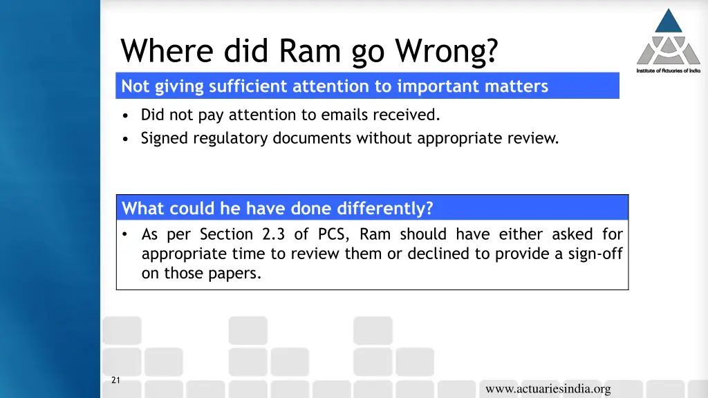 where did ram go wrong not giving sufficient