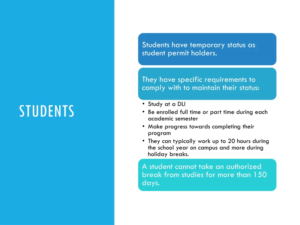 students have temporary status as student permit