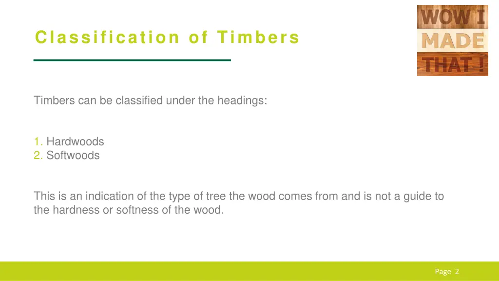 classification of timbers