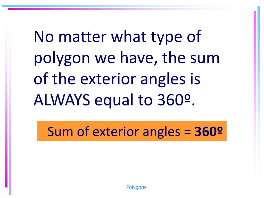 no matter what type of polygon we have