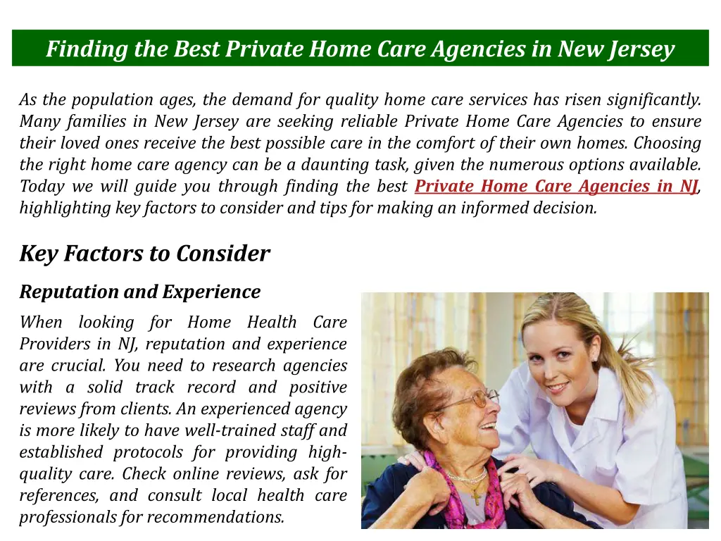 finding the best private home care agencies