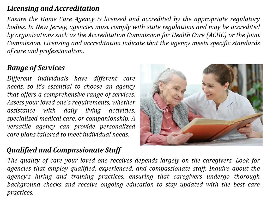 licensing and accreditation ensure the home care