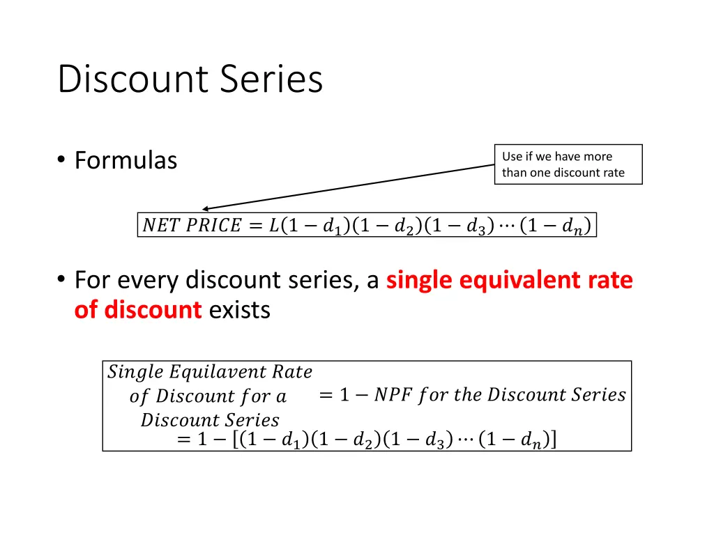 discount series 1