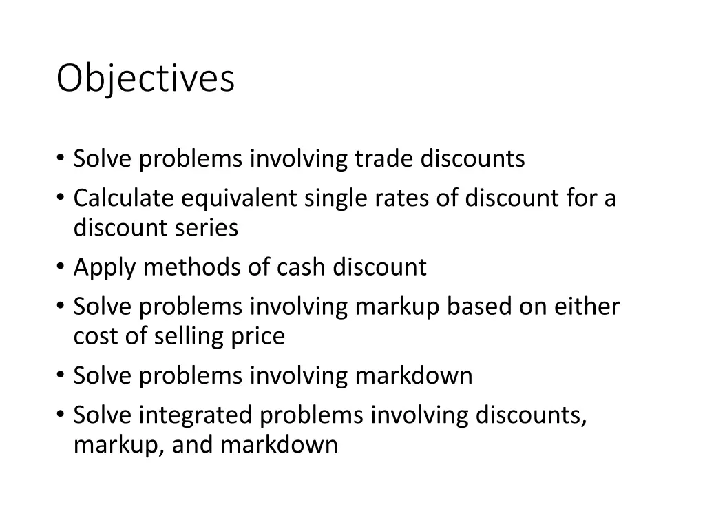 objectives