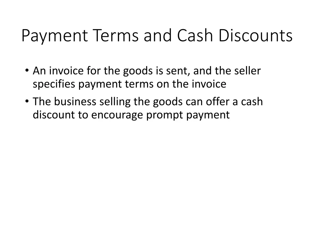 payment terms and cash discounts 1