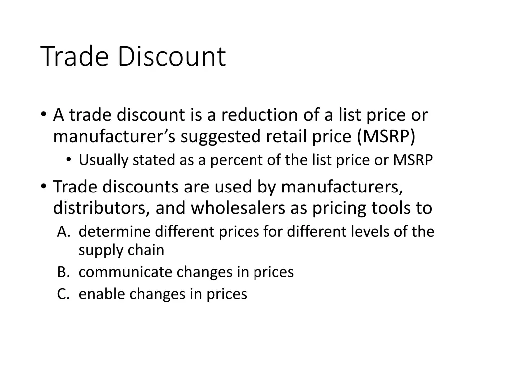 trade discount