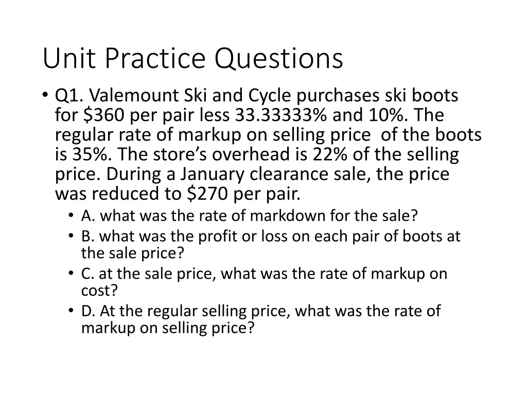 unit practice questions q1 valemount